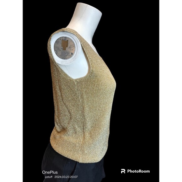 Suzelle Gold Mesh Tank Top  Small - Picture 16 of 16